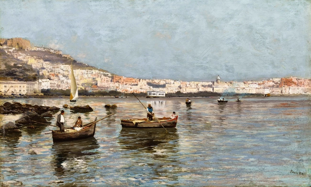 138-Attilio Pratella -Pescatori al porto 